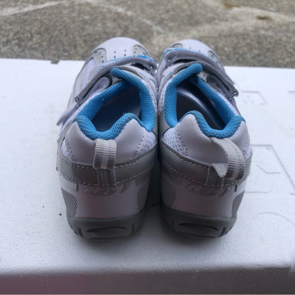 Louis Garneau Ergo Grip Cycling Shoes Women's White/Silver/Blue Size 9 - Picture 7 of 13
